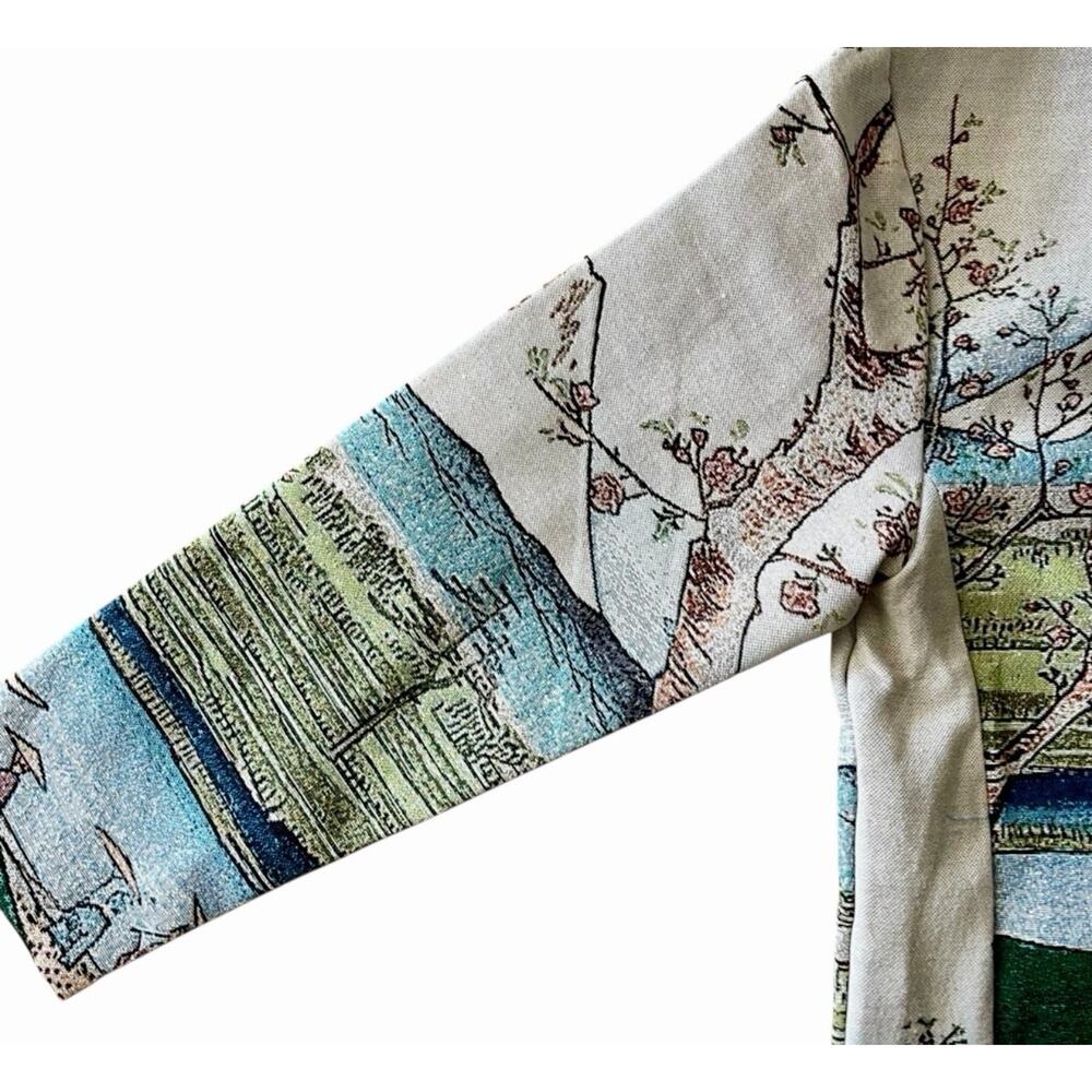 NEW Rebel Vengeance Tapestry All Over Print Jacket Japan Mt Mount Fuji Large - Picture 4 of 7